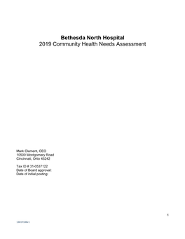 Bethesda North Hospital 2019 Community Health Needs Assessment