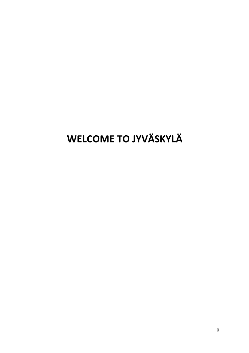 Welcome to Jyväskylä