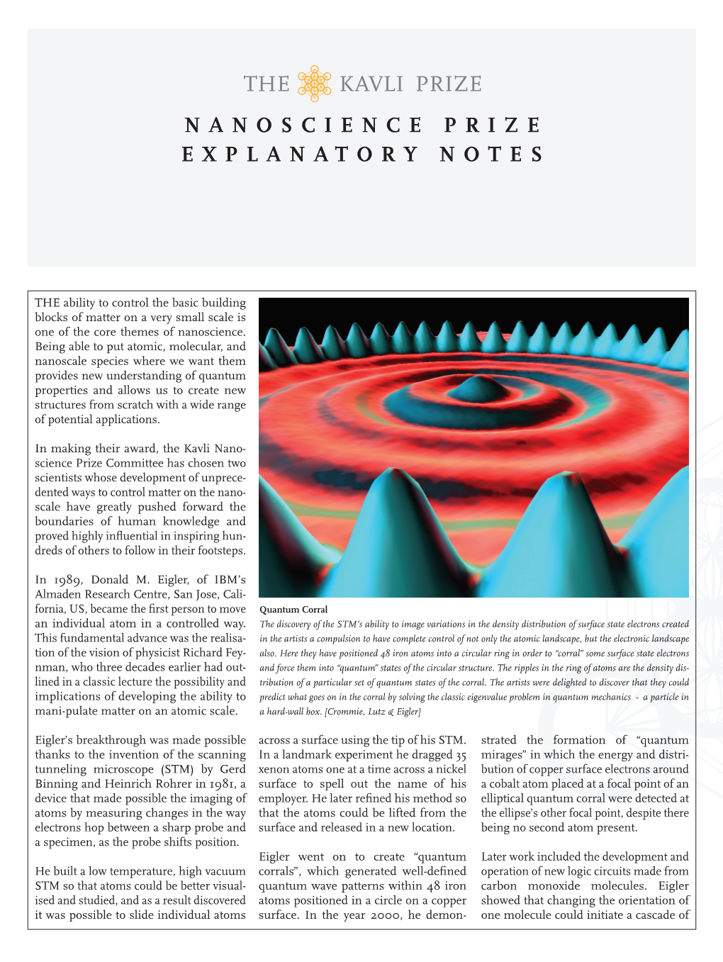 Nanoscience Prize Explanatory Notes