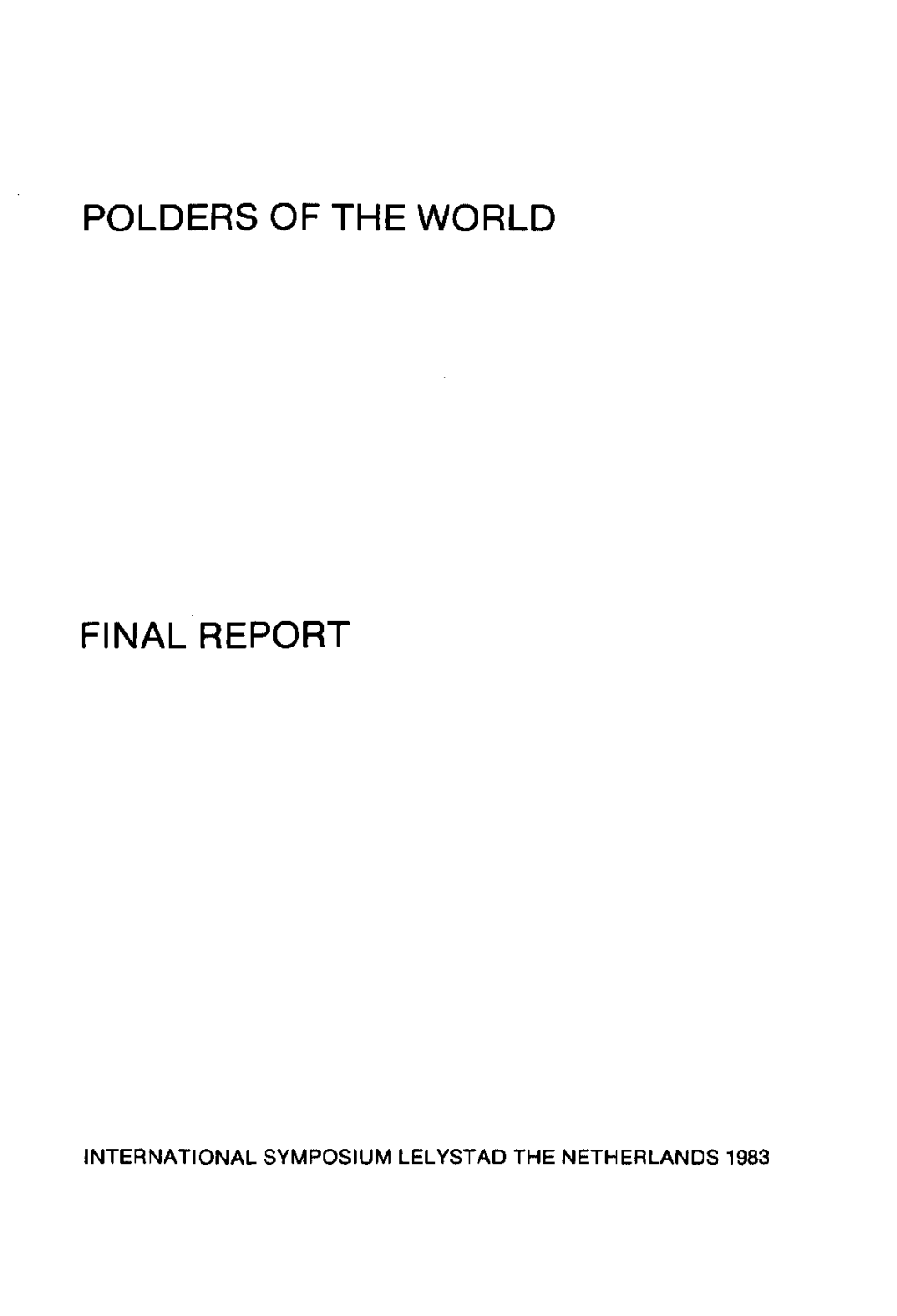 Polders of the World Final Report