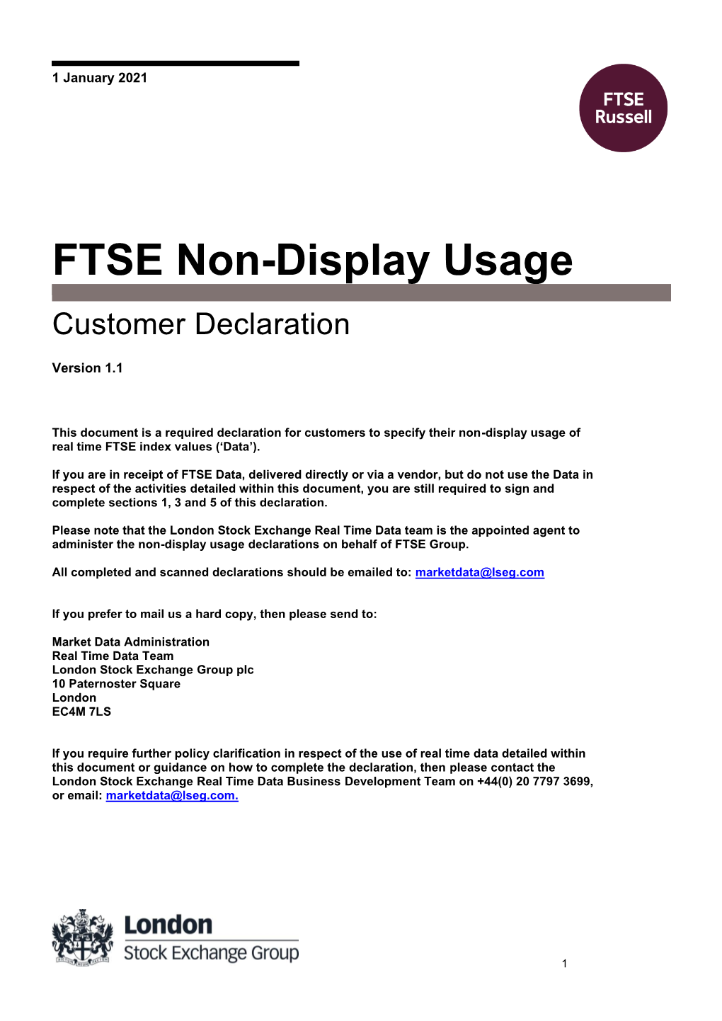 FTSE Non-Display Usage