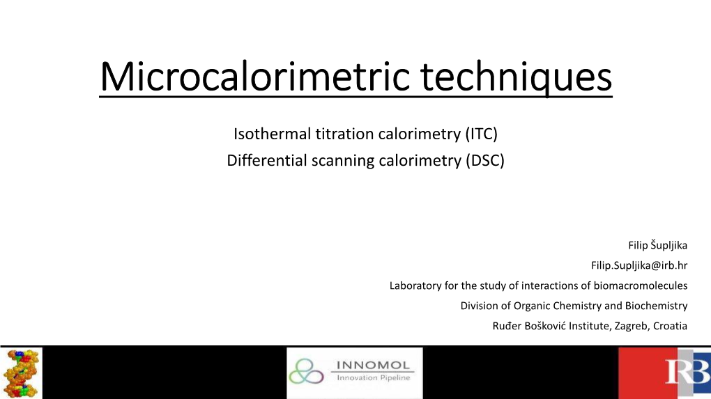 Microcalorimetric Techniques