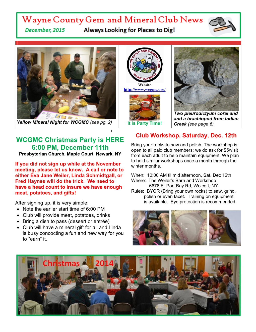 February, 2014 Wayne County Gem and Mineral Club News