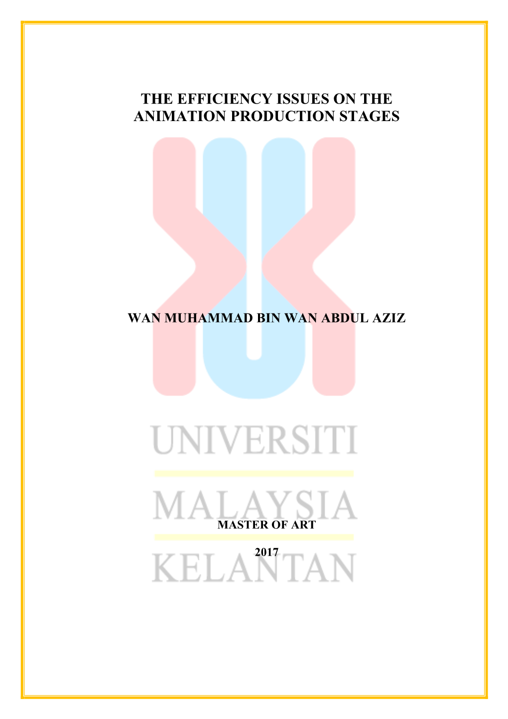 The Efficiency Issues on the Animation Production Stages