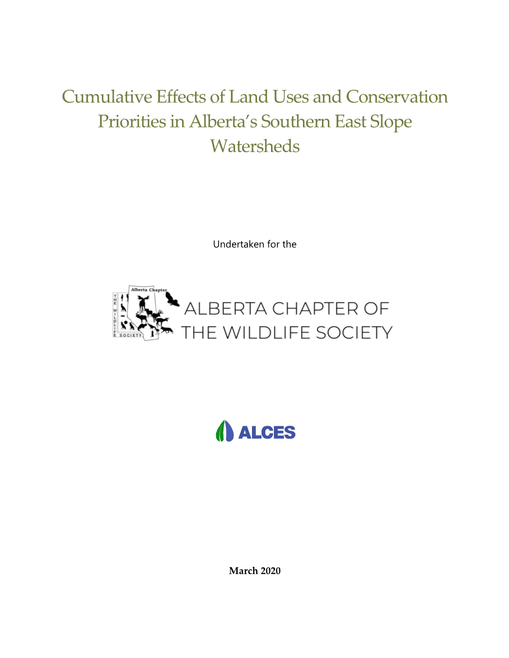 Cumulative Effects of Land Uses and Conservation Priorities in Alberta's