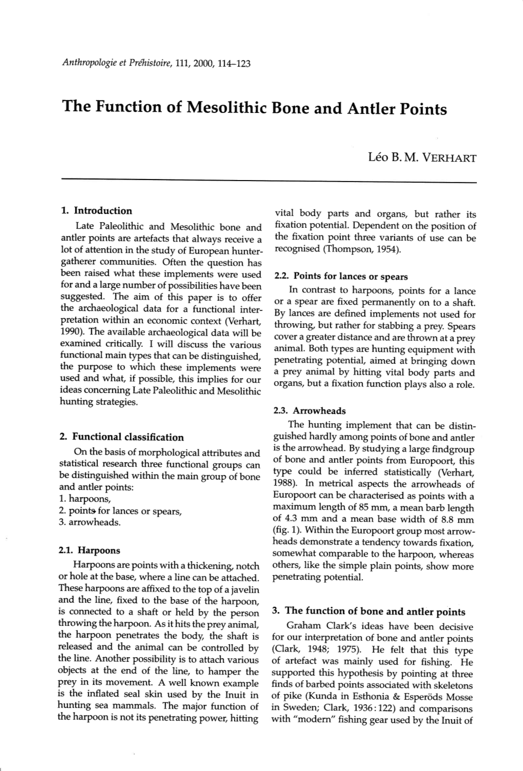 The Function of Mesolithic Bone and Antler Points