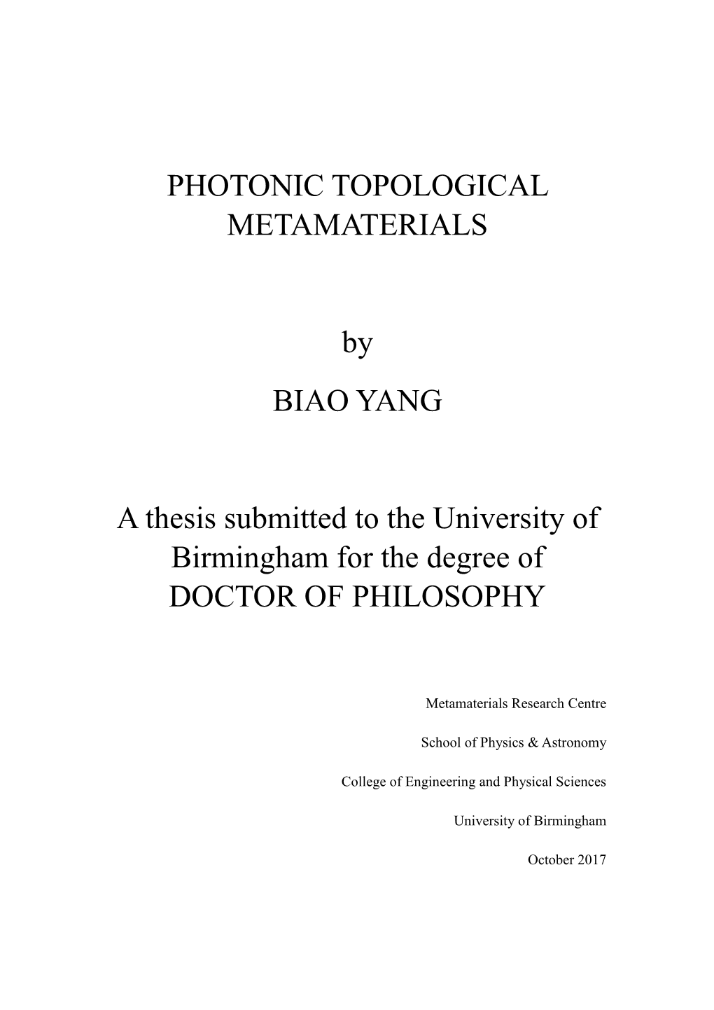 Photonic Topological Metamaterials