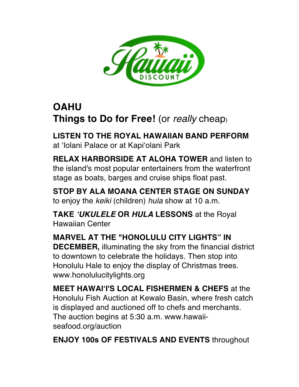 OAHU Things to Do for Free! (Or Really Cheap)