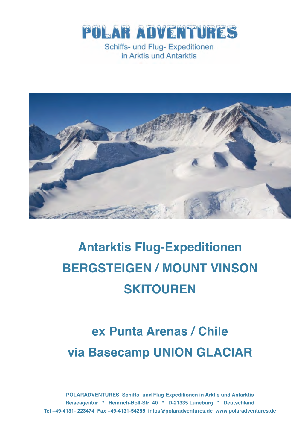 Antarktis Flug-Expeditionen BERGSTEIGEN / MOUNT VINSON SKITOUREN