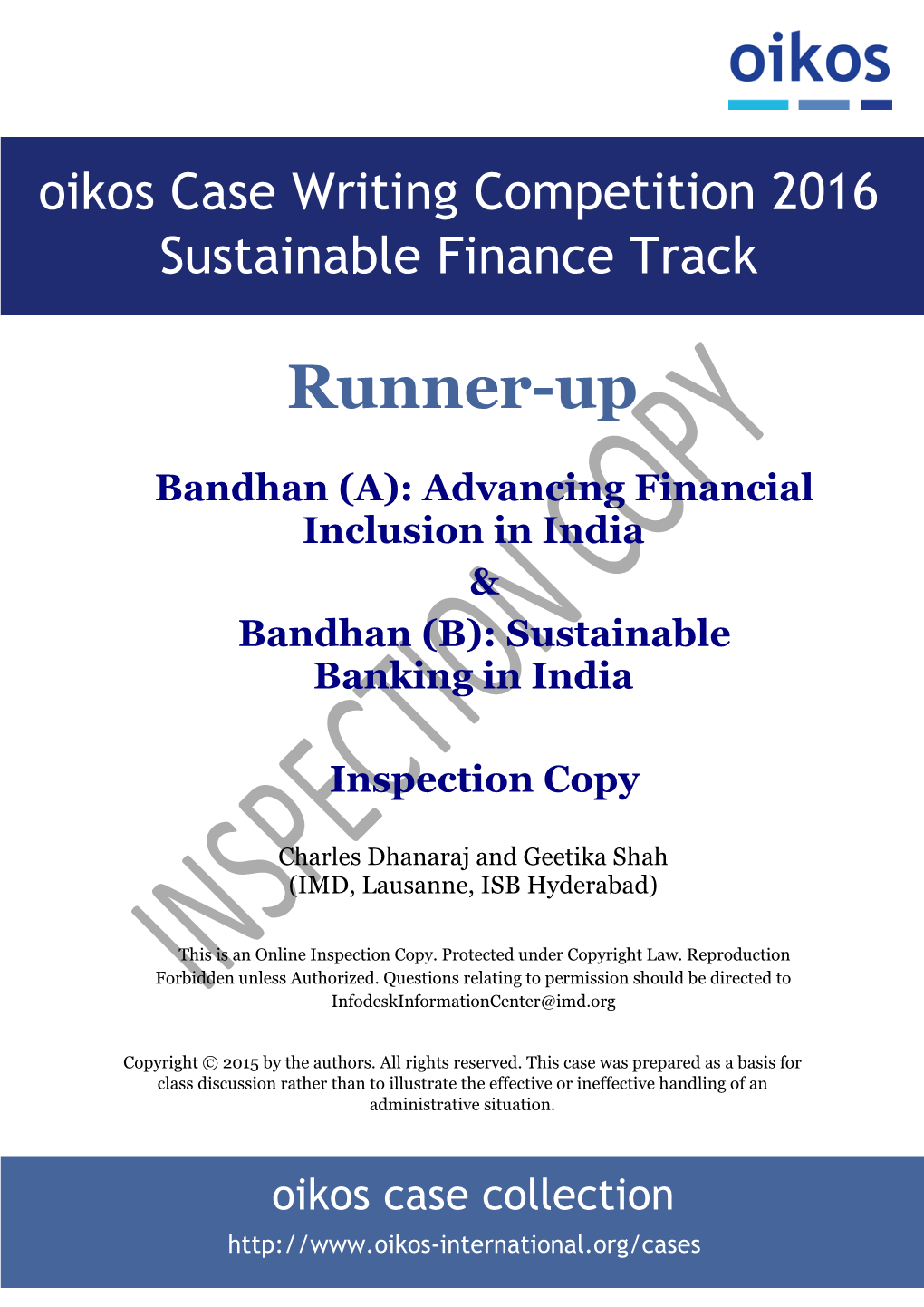 Bandhan (A): Advancing Financial Inclusion in India & Bandhan (B): Sustainable Banking in India
