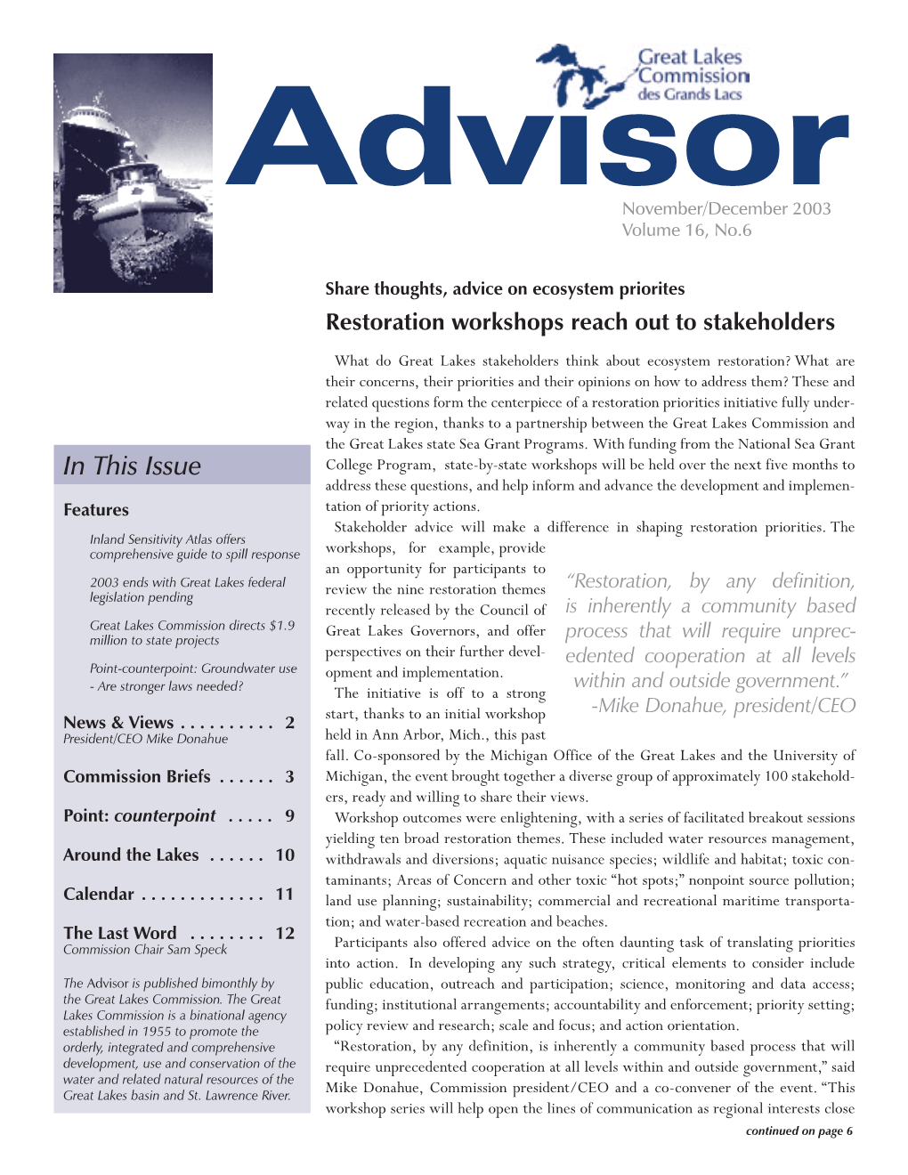 Advisor • November/December 2003