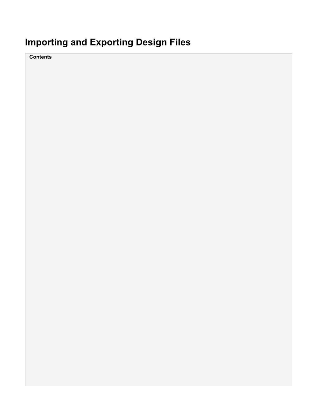 Importing and Exporting Design Files