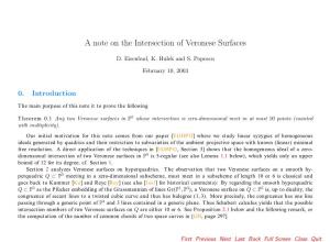 A Note on the Intersection of Two Veronese Surfaces