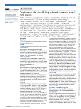 Drug Treatments for Covid-19: Living Systematic Review and Network BMJ: First Published As 10.1136/Bmj.M2980 on 30 July 2020