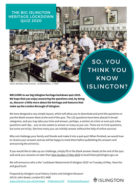 So, You Think You Know Islington?
