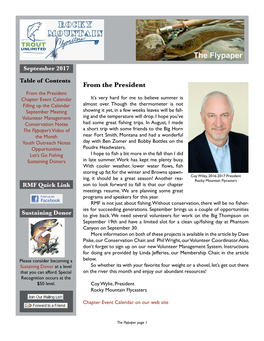 Rocky Mountain Flycasters Flypaper Newsletter