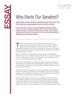Who Elects Our Senators?