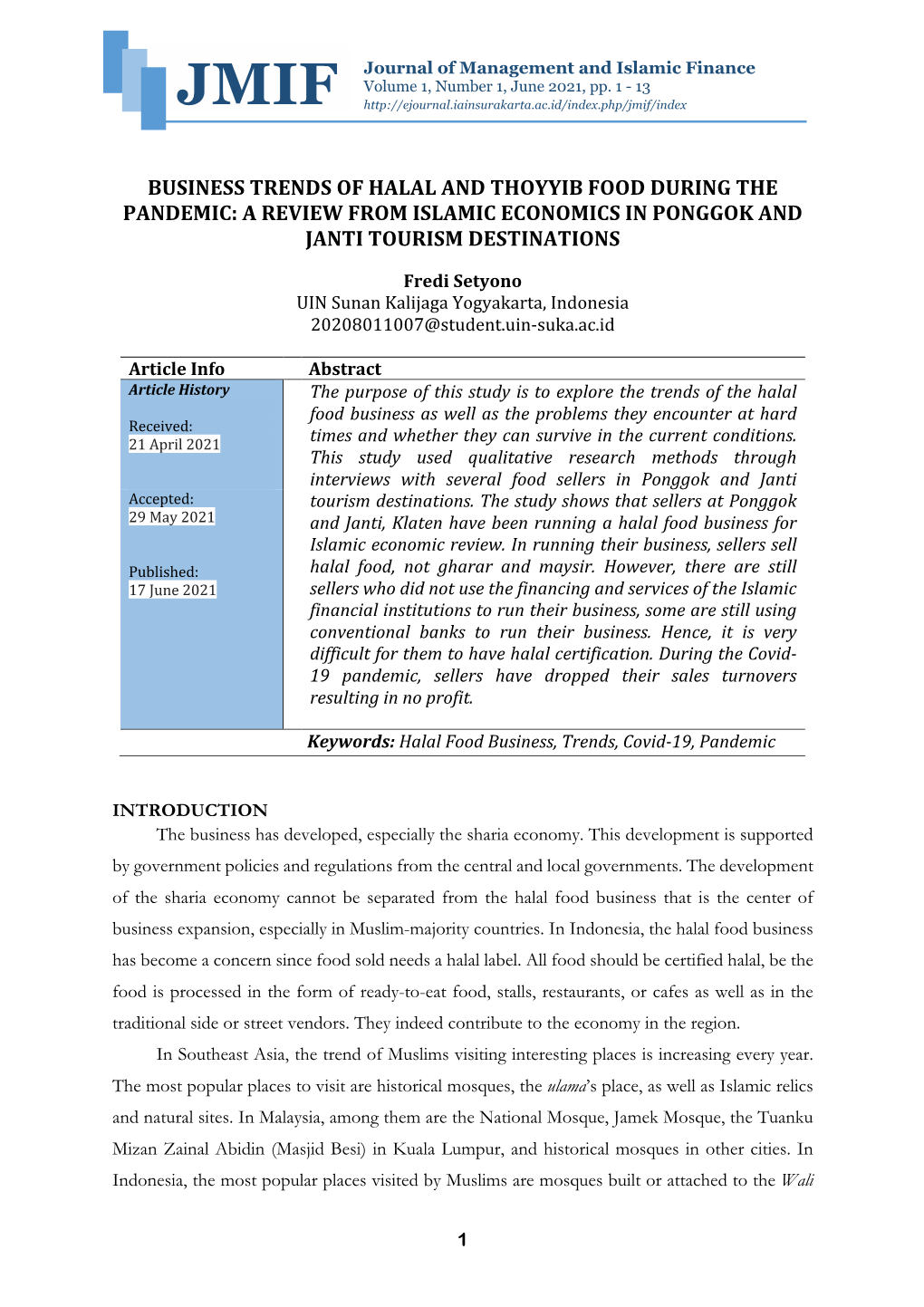 A Review from Islamic Economics in Ponggok and Janti Tourism Destinations