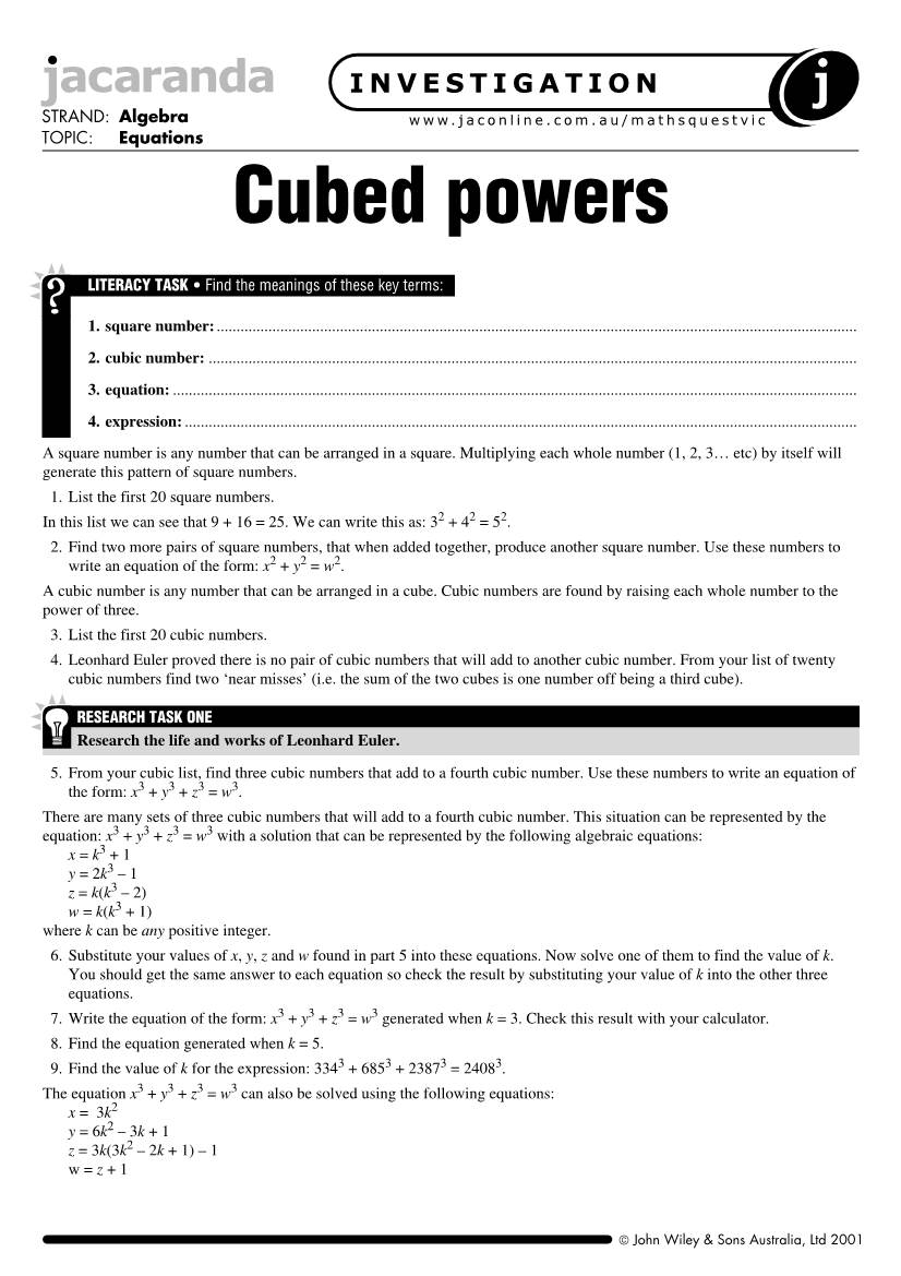 Cubed Powers