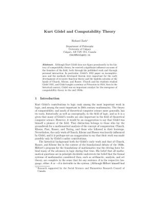 Kurt Gödel and Computability Theory