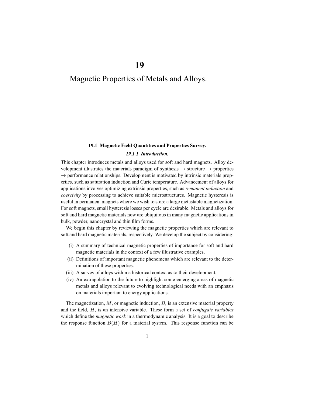 Magnetic Properties of Metals and Alloys