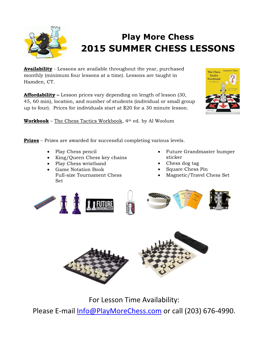 2015 Summer Chess Lessons