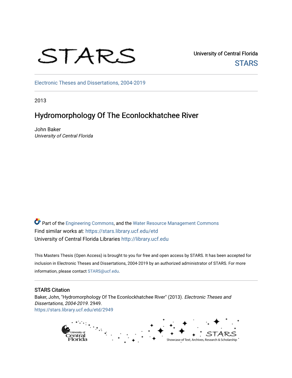 Hydromorphology of the Econlockhatchee River