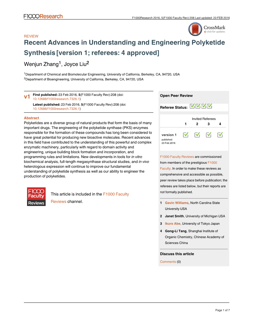 Recent Advances in Understanding and Engineering Polyketide