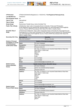 CTRI Trial Data