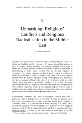 Conflicts and Religious Radicalisation in the Middle East 168
