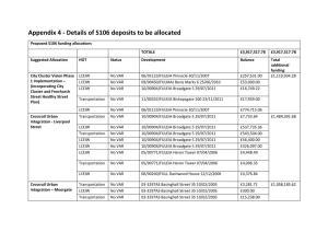 Appendix 4 - Details of S106 Deposits to Be Allocated