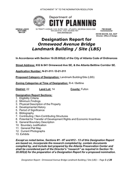 Ormewood Avenue Bridge LBS Designation Report