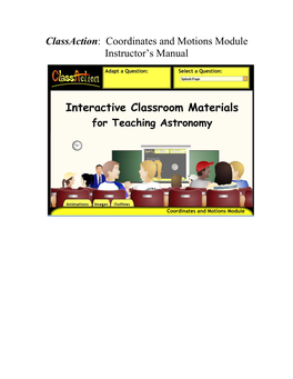 Classaction: Coordinates and Motions Module Instructor's Manual