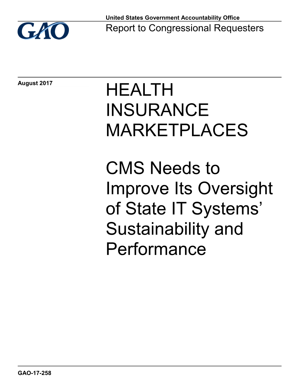 Gao-17-258, Health Insurance Marketplaces