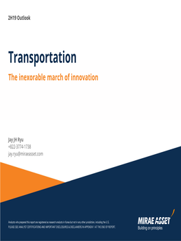 Transportation the Inexorable March of Innovation