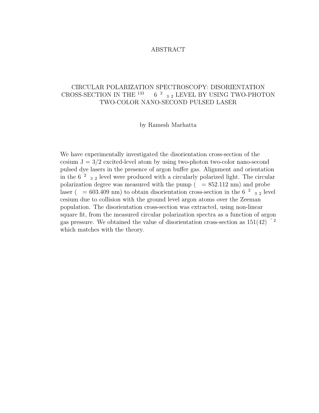 Abstract Circular Polarization Spectroscopy