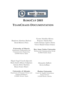 Robocup 2005 Teamchaos Documentation