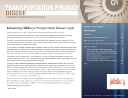 TRANSPORTATION FINANCE DIGEST | February 2013 TRANSPORTATION FINANCE DIGEST a Publication of Pillsbury Winthrop Shaw Pittman LLP