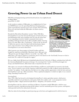 Growing Power in an Urban Food Desert