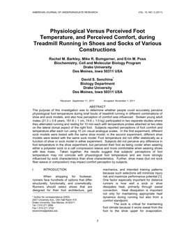 Physiological Versus Perceived Foot Temperature, and Perceived Comfort, During Treadmill Running in Shoes and Socks of Various Constructions