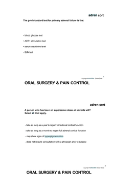 Oral Surgery Pain Managment