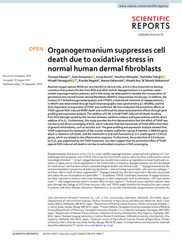 Organogermanium Suppresses Cell Death Due to Oxidative Stress In