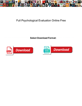 Full Psychological Evaluation Online Free