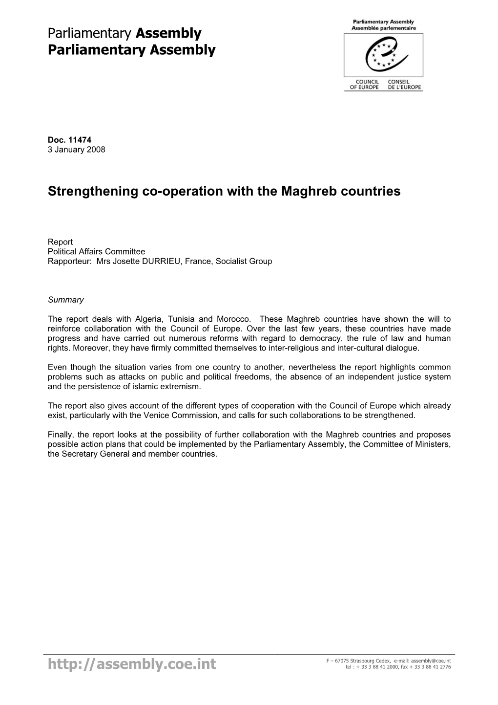 Renforcer La Coopération Avec Les Pays Du Maghreb