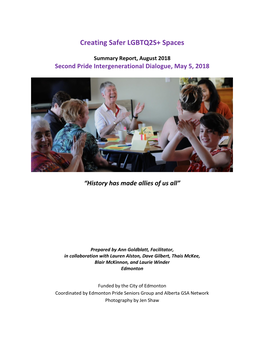 Creating Safer LGBTQ2S+ Spaces: Second Pride Intergenerational