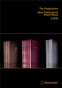Bärenreiter the Programme New Publications Sheet Music 1/2010