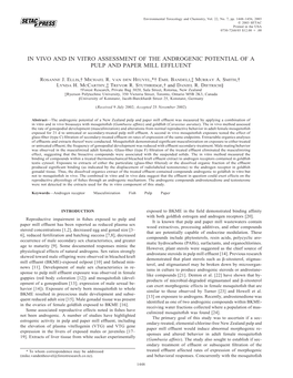 In Vivo and in Vitro Assessment of the Androgenic Potential of a Pulp and Paper Mill Effluent