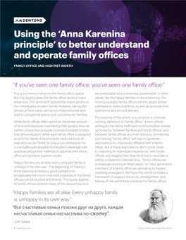 'Anna Karenina Principle' to Better Understand and Operate Family Offices