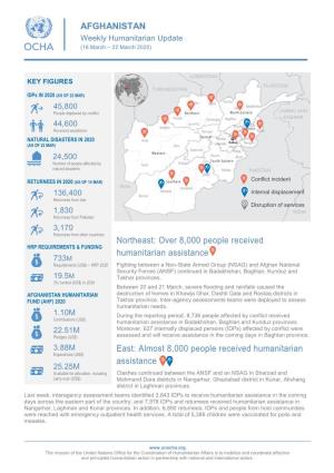 AFGHANISTAN Weekly Humanitarian Update (16 March – 22 March 2020)