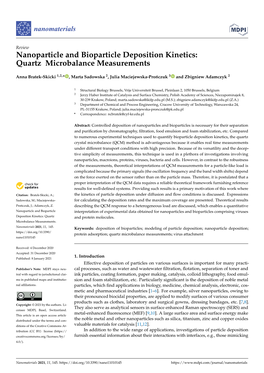 Nanoparticle and Bioparticle Deposition Kinetics: Quartz Microbalance Measurements